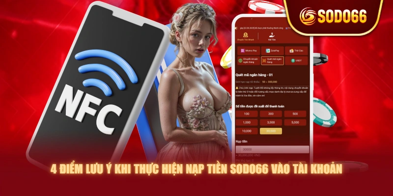 4 điểm lưu ý khi thực hiện nạp tiền SODO66 vào tài khoản
